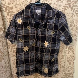 Cottagecore Daisy & Vine Embroidered Button-Up